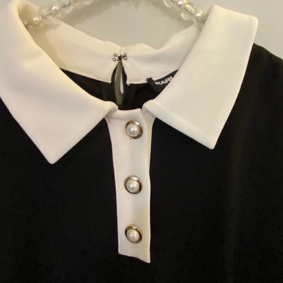 Classic Black & White Karl Lagerfeld Dress - Picture 2 of 5